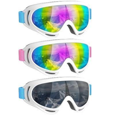 COOLOO Kids Motorcycle Goggles, 3 Pack ATV Dirt Bike Goggles for Boys Girls | Anti-UV, Dustproof, Windproof, Impact-Resistant, Adjustable Head Strap, Ventilation Design