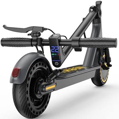 Electric Scooter for Kids Aged 6-10, 350W Motor, 19 Mph Speed & 15 Miles Range, 8.5" Solid Tires, Lightweight Foldable Scooter with Dual Braking System, Max Load 265LBS