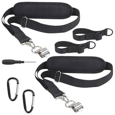 XTACER Heavy-Duty Universal Trimmer Shoulder Harness with Upgraded Metal Clip, Compatible with Most String Trimmers & Leaf Blowers (Black (2-Pack))