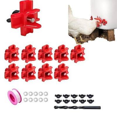 10 pcs Chicken Waterer Nipples with Drill Bits,Horizontal Automatic Chicken Waterer,Leakproof Poultry Watering System for Chicken Coop