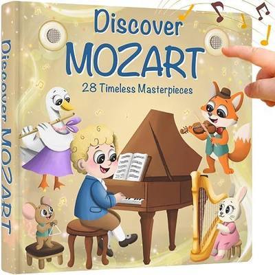 LITTLE MAESTRO Discover Mozart – 28 Timeless Masterpieces, Musical Books for Toddlers, 28-Button Music Book, Musical Toys for Toddlers 1-3