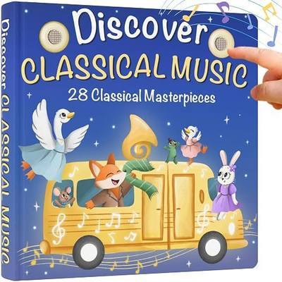 LITTLE MAESTRO Discover Classical Music – 28 Classical Masterpieces, Musical Books for Toddlers, 28-Button Music Book, Musical Toys for Toddlers 1-3