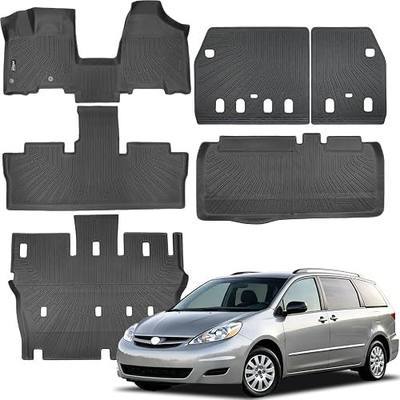 Floor Mats for Toyota Sienna 2004-2010 Full Set | All-Weather Protection Durable TPE,Anti-Slip Cargo Liner and Backrest Mat, Floor Liner Accessories