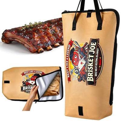 23-Inch Insulated BBQ Meat Resting Blanket, 5-Layer Thermal Bag with Waterproof Zipper, Reusable Odorless Meat Resting Bag for Brisket Turkey Smoking Grilling, Premium Smoker Accessories&Gifts for Men