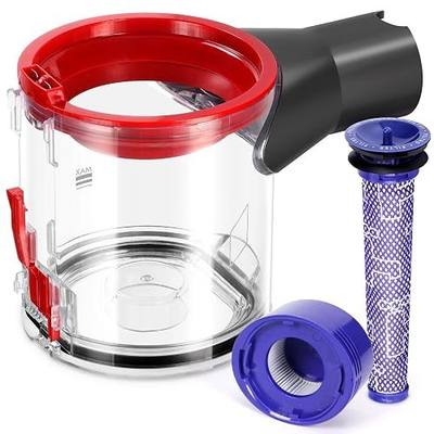 Upgraded V7 V8 Replacement Dust Bin Compatible with Dyson V7 V8 SV10 SV11 Vacuum Cleaner Canister, V7 V8 Dust Bucket Container with HEPA Filter Replacement Attachments for Dustbin Part No.967699-01