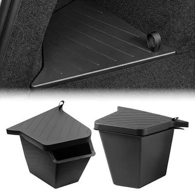 Rear Trunk Storage Bins with Lids for 2025-2026 Tesla Model Y Juniper, 2PCS Hidden Trunk Organizer Boxes, TPE Waterproof Rear Cargo Storage for Model Y Juniper Accessories with Normal Lid