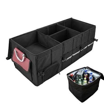 J&J Extra Large Collapsible Car Trunk Organizer With Cooler Bag | L:35.4" ,112L Car Trunk Organize,31.5L Cooler Bag,1680D oxford fabric, durable material,Suitable for SUV and Truck