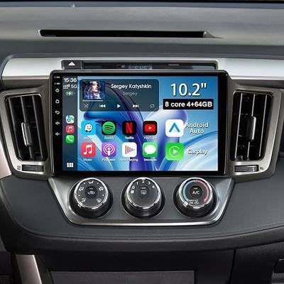 8Core 4+64GB Android 13 Car Radio Stereo for Toyota RAV4 2013-2018, Plug and Play 10.2" Head Unit with Carplay/Android Auto/1080P Backup Camera/AM & FM Radio