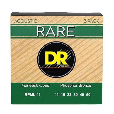 RARE™ - Phosphor Bronze Acoustic Guitar Strings (3 Pack, Custom Light 11-50)