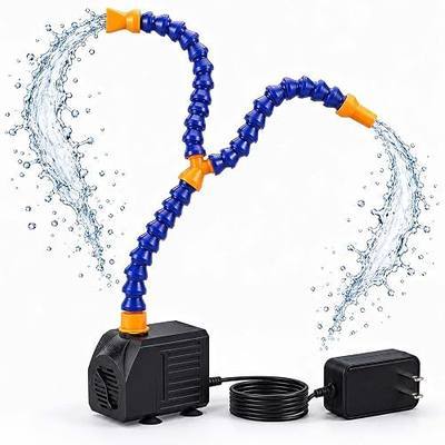 Water Table Pump Continuous Flow, 20W No Drill Installation Water Pump with Dual-Outlet Tube, Compatible with Step2 Water Tables, IPX8 Waterproof Plug-in Outdoor Water Play Toys Accessories for Kids