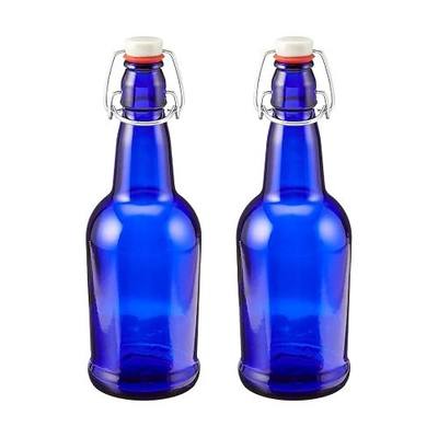 FastRack 33 oz Blue Swing Top Glass Bottles – 2 Pack | Flip Top Airtight Bottles (Not Olive Oil Style) | Reusable Bottles for Kombucha, Beer, Soda, Mead & Fermentation
