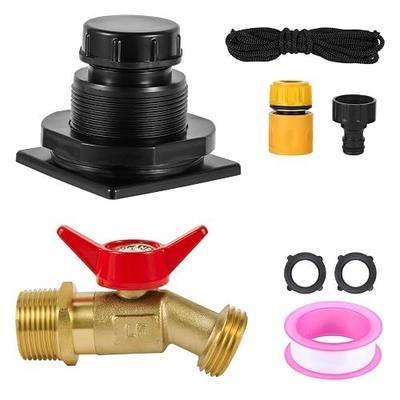 stock tank drain plug kit for rubbermaid(for rubbermaid Commercial50 70 100 150 300 Gallon Stock Tanks)with 3/4" NPT ×3/4" GHT Brass Hose Faucet Garden Hose Connector