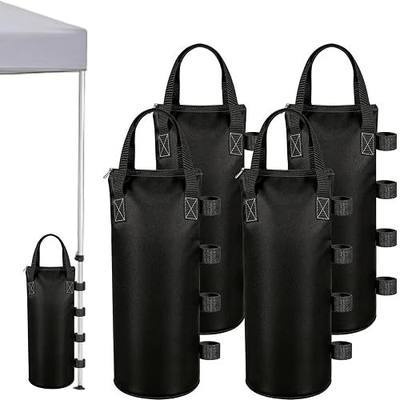 140 LBS Zipper Canopy Weight Bags, Heavy Duty Sand Bags for Instant Canopy Tent Gazebo Pergola Patio Umbrella, 19 x 8 Inches Tent Weights Set of 4, Canopy Accessories for Outdoor Stability (Black)