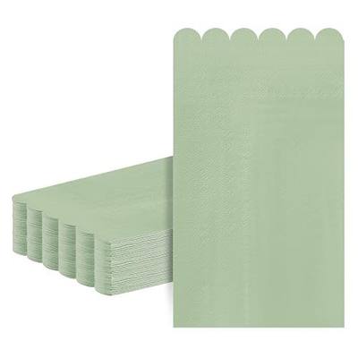 36 Pcs Sage Green Napkins; 2-ply Green Dinner Napkins with Scalloped Trim; Bathroom Napkins Guest Disposable for Mother's Day, Wedding, Birthday, Bridal Shower, Party Supplies