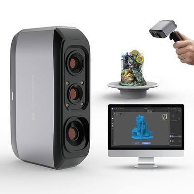3DMakerpro 3D Scanner for 3D Printing, Handheld 3D Printer Scanner 0.05mm Precision, 10FPS Scanning Speed for Medium Object, Support for Android/iOS/Win/MacOS, Moose Lite Premium Kit