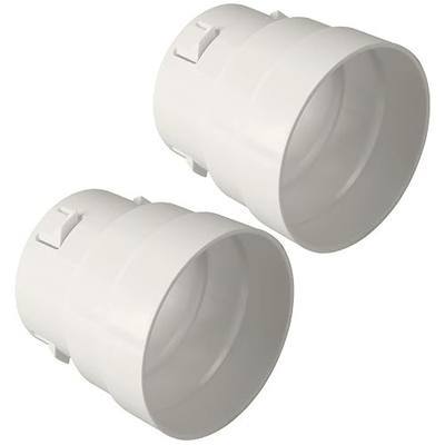 Calvana 2-Pack 4 Inch Corrugated Pipe to PVC Adapter, Fits 4" Corrugated to 4" SDR 35 and SCH 40 Pipe, Drainage Pipe Connector for Yard Drain, Downspout, Sewer and Drain System, White