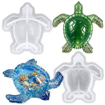 Sea Turtle Resin Molds, 2 Pack Ocean Animal Resin Crafting Molds | 3D Sea Turtle Silicone Molds for Epoxy Resin Casting, Candle Soap Making, DIY Home Decor, Birthday & Handmade Gift