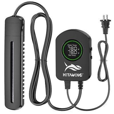 HiTauing Aquarium Heater, 100W/200W/300W/500W Fish Tank Heater with Upgraded LED Large Display, Up/Down Control Buttons and Intelligent Leaving Water Automatic Power-Off for Saltwater and Freshwater
