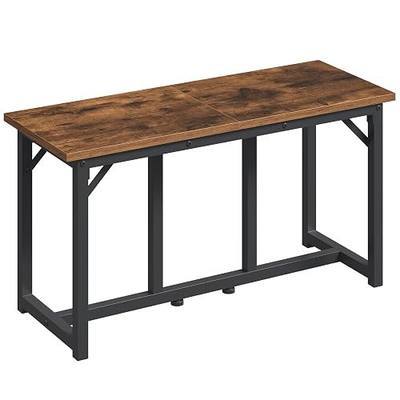 MAHANCRIS Dining Bench, Dining Table Bench, Industrial Kitchen Bench | 31.5 Inch Rustic Entryway Bench, Easy to Assemble, Steel Frame, for Kitchen, Living Room, Bedroom, Hallway, Rustic Brown