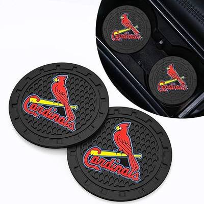 Baseball Fans Car Cup Holder Coasters for St. Louis Cardinals Fans, 2 Pack Cardinals Silicone Non-Slip Cup Mats, 2.75" Car Cup Holder Inserts for Auto Interior