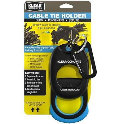 Zip Tie Holder with Carabiner Clip, Holds Up to 65 Zip Ties | Spring Loaded Design Clips onto Any Tool Belt or Ladder for One Handed Access, Built For Mechanics, DIYers & Electricians