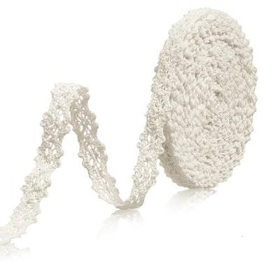 20-Yard Lace Trim Ribbon, 0.39'' Vintage Lace Ribbon, Vintage Cotton Lace Ribbon for Sewing, Cotton Thin Ribbon Trim for Junk Journal Supplies, Gift Package Wrapping, Crafts