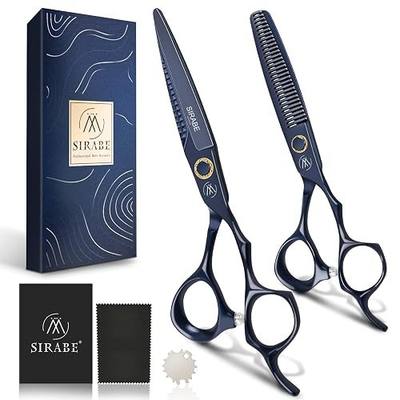 Sirabe Hair Cutting Scissors, HIGH-END Professional Hair Cutting Kit, Japanese SUS440C Stainless Steel Ultra Sharp Blades Thinning Shears, 6.7" Right Hand Barber Scissors for Stylist, Salon, Home