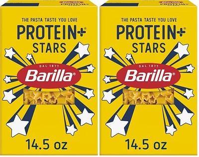 Barilla Protein+ (Plus) Stars Pasta, 14.5 Ounce - plant based - Made from Lentils, Chickpeas & Peas - Non-GMO (Pack of 2)