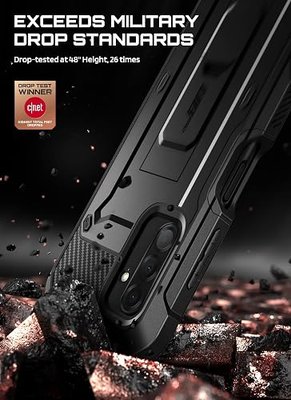 SUPCASE for Samsung Galaxy A17 5G Case Unicorn Beetle Pro, Military-Grade Drop Protection, Built-in Screen Protector, Kickstand Ring Holder, Rotatable Belt Clip Holster, Full Body Cover, Black