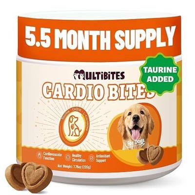 Dog Heart Health Supplements with Taurine for Dogs, 7.76 oz | With CoQ10, L-Carnitine, Fish Oil, Vitamins - Supports Cardio & Cardiovascular Health, Antioxidant Support