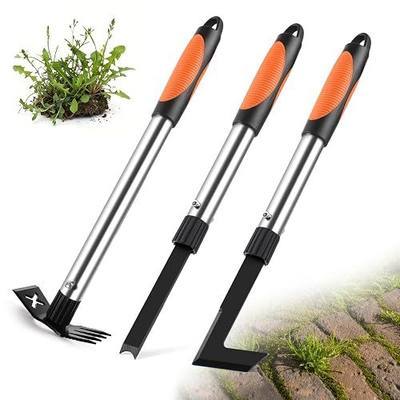 3 Pack Weed Remover Tool, Manual Weeders Set for Garden Cracks, Flower Bed | 16" Hand Held Weed Puller, Crack Weeder Tool & Moss Scraper, Heavy Duty Weeding Tool for Patio, Sidewalk, Block Paving, Paver