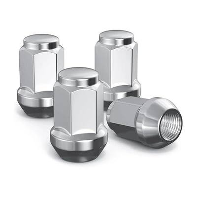 MIKKUPPA M12x1.5 Wheel Lug Nuts, Chrome 4PCS Closed End Nuts | Fits Ford Fusion Focus Escape, Honda Accord Civic CRV, Chevy Cruze Malibu, Dodge Journey, Jeep Compass Aftermarket Wheel
