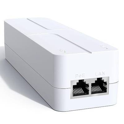 2.5Gb PoE++ Injector 60W,VunLink Single Port Multi-Gig Power Over Ethernet Adapter, IEEE 802.3af/at/bt, 10/100/1000/2500Mbps for WiFi 6 Access Point, PTZ Camera, Plug & Play, Up to 100m