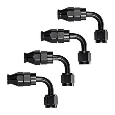 EVIL ENERGY 4AN PTFE Hose End Fitting 90 Degree Black for PTFE Hose Only 4PCS