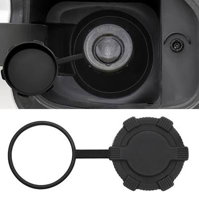 2.375" ID Capless Gas Cap Cover w/Anti-loss Tether, Car Fuel Tank Filler Cap Replacement for Chevy GMC Buick Cadillac Ford Accessories, Dust Water Dirt Protection Cover, 1PC Silicone Flag Black