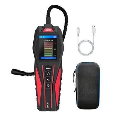 Refrigerant Leak Detector - Freon Leak Detector for HVAC & Automotive, Rechargeable Car AC Leak Detection Kit for R22, R32, RCFCs, HCFCs, HFCs, 3 Sensitivity Levels, with Audio & Visual Alarm