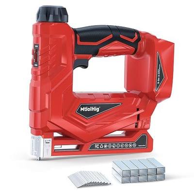 MtiolHig Cordless Staple Gun Compatible with Milwaukee 18V Battery - 2 in 1 18 Gauge Nail Gun T-50 Stapler with 2000pcs for Upholstery Material Repair Home DIY - Tool Only - Lightweight 3LB