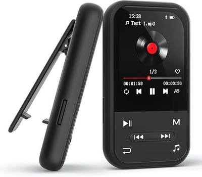 128GB Clip MP3 Player with Bluetooth 5.3, Music Player with FM Radio & Voice Recorder, E-Book, Portable Music Player Running & Workout, Supports up to 512GB, Earphones Included