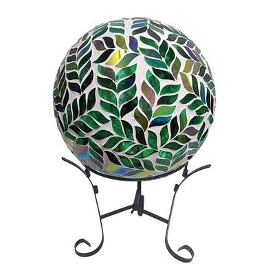 Briarwood Lane Everyday Gazing Ball 10x10 Green Leaves Solar LED Gazing Ball