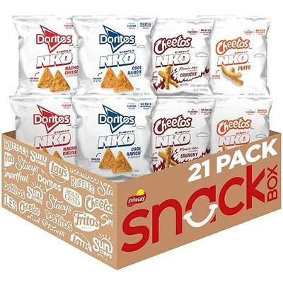 Simply NKD Snacks, 4 Flavor Variety Pack, Single Serve Bags (21 Pack), No Dyes, No Artificial Flavors, Cheetos, Doritos