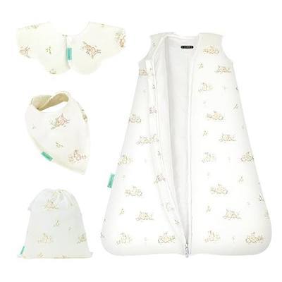 0.5 TOG Summer Baby Sleep Sack Gift Set, Rayon Made from Bamboo | Ultra-soft fabric, Built-in temperature indicator, Matching bamboo bibs, Matching drawstring bag, No polyester