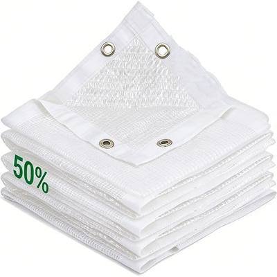 White Shade Cloth for Garden, 50% Mesh Tarp with Grommets Sun Shade Cloth for Greenhouse, Plants Cover, Patio and Chicken Coops, White Shade Net for Outdoor UV Resistant(10x26FT)