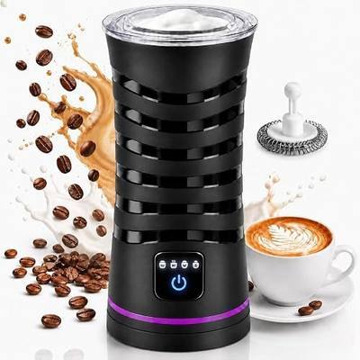 Milk Frother and Steamer, Large Capacity 4-in-1 Electric Milk Frother with Touchscreen, Hot & Cold Foam Maker, Milk Warmer and Hot Chocolate Maker for Latte, Cappuccino, Macchiato,Black