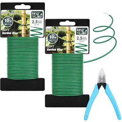 KINGLAKE Green Garden Wire with Pliers - 66 Feet 2.5mm Garden Ties Soft Plant Twist Ties Plant Wire for Climbing Plants Tomatoes Support Vines Vegetables Flowers Indoor & Outdoor Gardening Training