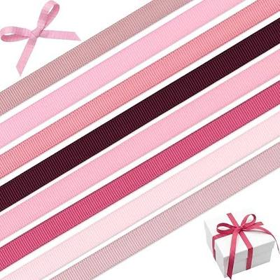 Dusty Rose 3/8 Inch Grosgrain Ribbon Set, 8 Pack x 3 Yards (24 Yards Total), Craft Ribbon for Wedding Bridal Shower Baby Girl Gift Wrapping and Hair Bows