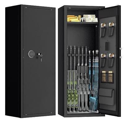 INTERGREAT 20 Rifle Gun Safe, Keypad Gun Safe for 10-16 Rifles and 4 Pistol Storage Pockets, 21" W Gun Safes & Cabinets with 3 Removable Gun Racks for Home, Black