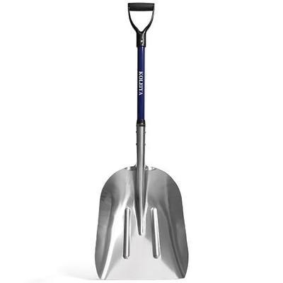 KOLEIYA Aluminum Snow Shovel Heavy Duty, 45-Inch Large Capacity Metal Scoop for Driveway, 3.7lbs Lightweight with Fiberglass D-Handle, Blue