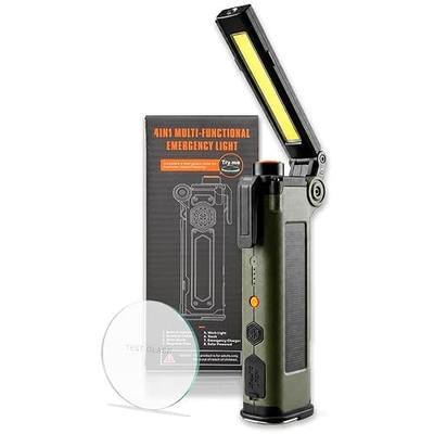 AutoManiacs All-in-1 Car Safety Tool, Solar Rechargeable Window Breaker & Seat Belt Cutter with 270° Adjustable COB Work Light, Flashlight, Magnetic Base, SOS Alarm for Roadside Repairs, Camping