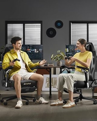 AutoFull M6 Gaming Chair with Climate Control Massage – Ventilated & Heated Seat, 3rd-Gen Active Lumbar Support, 360° Adjustable Armrests, Ergonomic Chair for Gamers & Home Office (Black)