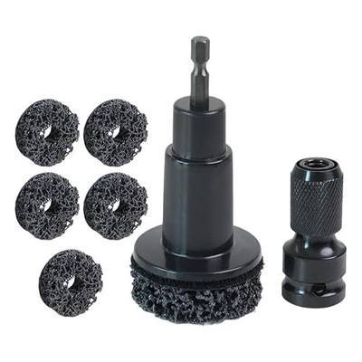 Wheel Hub Cleaning Tool Kit | 3-in-1 Wheel Hub Cleaning Kit with 6 Heads/Adapter, Removes Rust for Resurfacing, Works with Drills for Mechanics/DIY